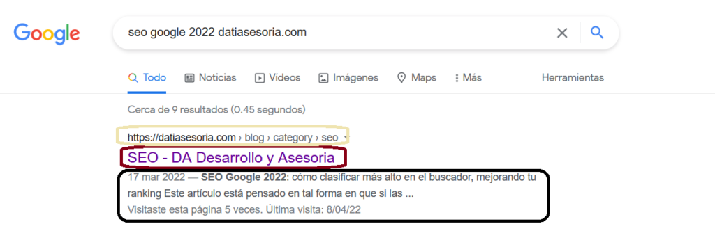 SEO Google 2022: clasifica alto en los resultados (continuación) 2 DA Desarrollo y Asesoria imagen 1 Tu Aliado de Negocio